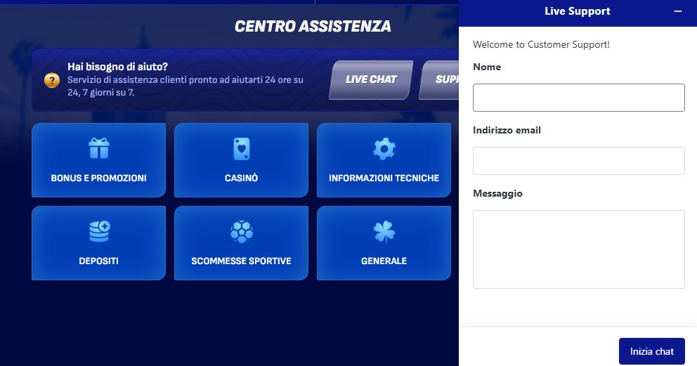 Contatta il supporto Wonaco tramite live chat professionale